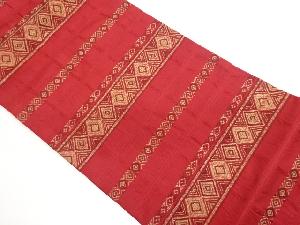 横段に菱模様織出し名古屋帯